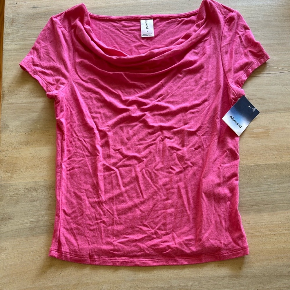 Abound Bright Pink Short Sleeve Top
